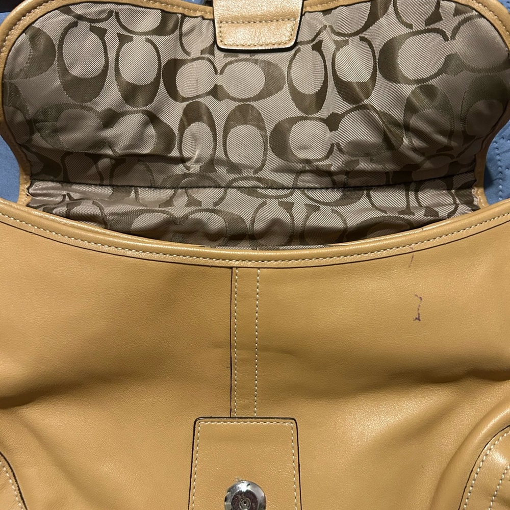 Coach Tan Leather Shoulder Bag - Picture 2 of 3